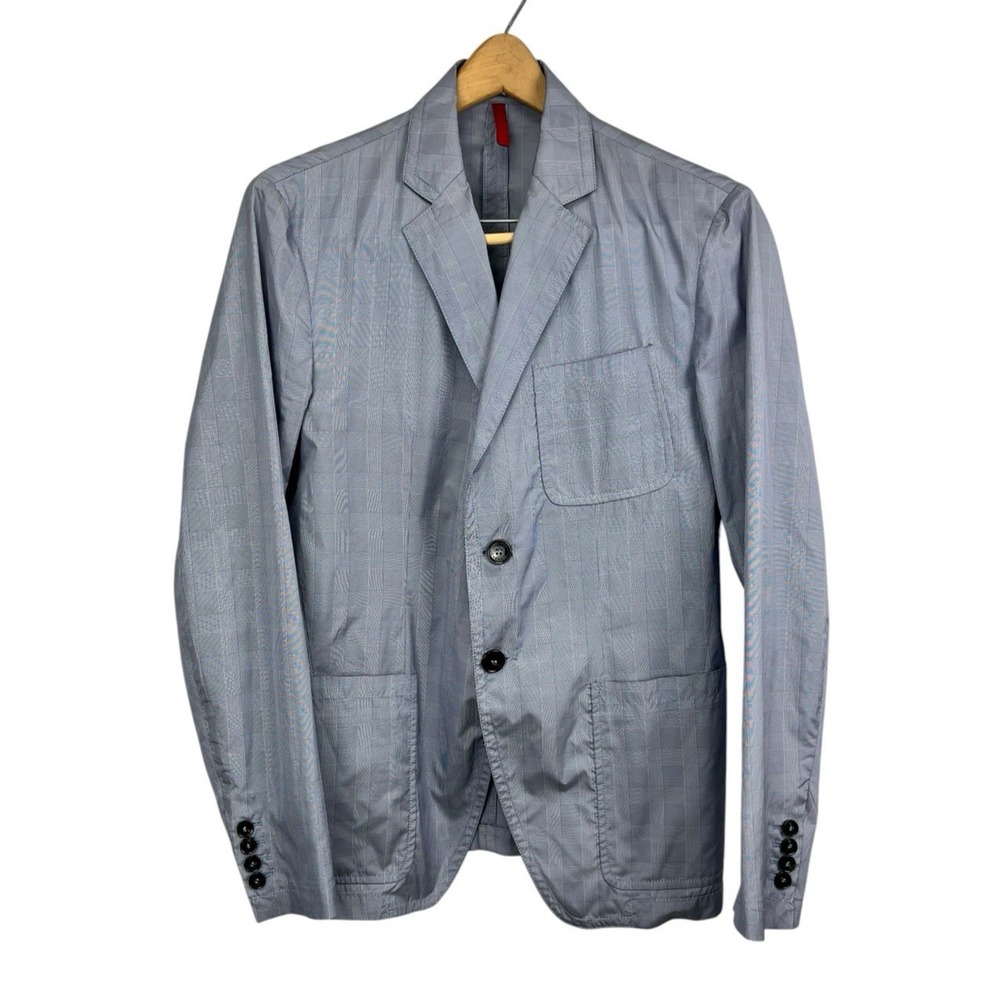 Cerruti 1881 Mens Lightweight Blazer IT 48 US 38 Blue Glen Plaid Check Travel